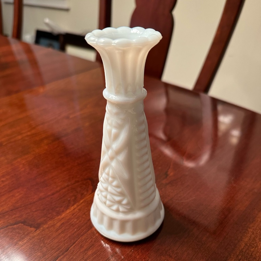 Anchor Hocking Milk Glass Bud Vase
